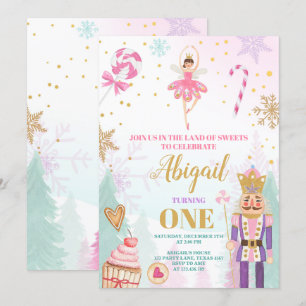 Nutkraker Birthday Invite Winter Land van zoet Kaart