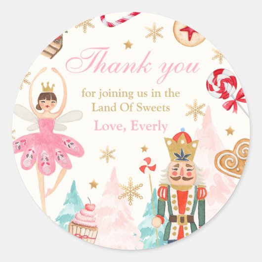 Nutkraker Birthday Land van Sweet Party Favor Ronde Sticker (Voorkant)