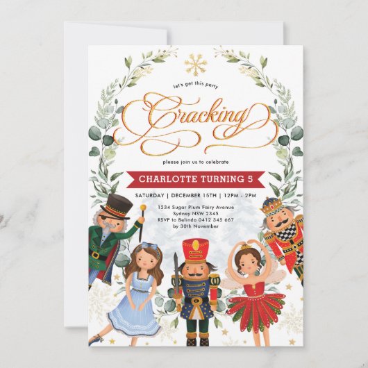 Nutkraker Birthday laten we de party kraken Kaart (Voorkant)