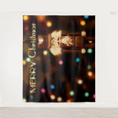 Nutkraker Bokeh-kerstfoto Achtergrond Wandkleed (Voorkant)