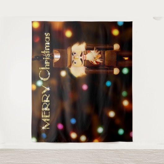 Nutkraker Bokeh-kerstfoto Achtergrond Wandkleed (Voorkant)