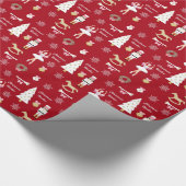 Nutkraker, boom en kerstgewas van Ballerina Cadeaupapier (Hoek)