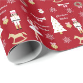 Nutkraker, boom en kerstgewas van Ballerina Cadeaupapier (Rol Hoek)