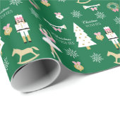 Nutkraker, boom en kerstgewas van Ballerina Cadeaupapier (Rol Hoek)