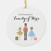 Nutkraker Eerste Kerstmis als familie van drie Keramisch Ornament (Voorkant)