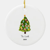 Nutkraker Eerste Kerstmis als familie van drie Keramisch Ornament (Achterkant)