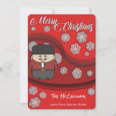 Nutkraker en Snowflake-kerstkaart Feestdagenkaart (Voorkant)