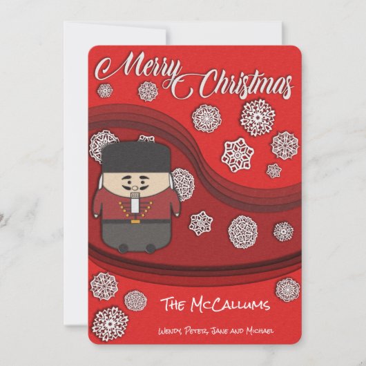Nutkraker en Snowflake-kerstkaart Feestdagenkaart (Voorkant)
