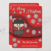 Nutkraker en Snowflake-kerstkaart Feestdagenkaart (Voorkant / Achterkant)