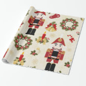 Nutkraker en Wreath Cadeaupapier (Uitgerold)