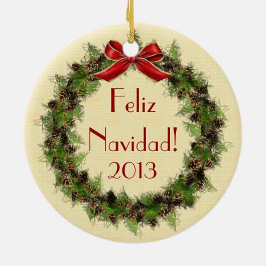 Nutkraker Feliz Navidad Spaans Ornament (Achterkant)