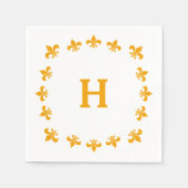 Nutkraker Fleur de Lis Monogram Coordinate Servetten (Voorkant)