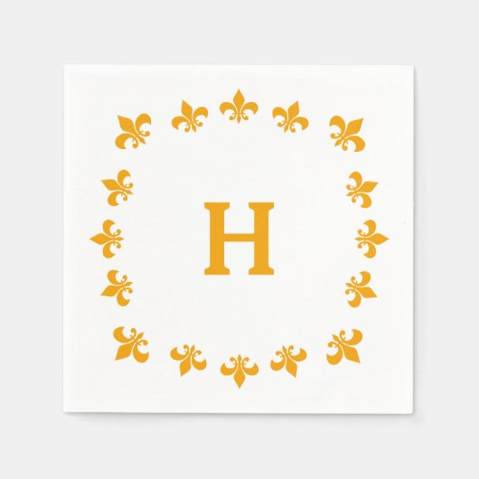 Nutkraker Fleur de Lis Monogram Coordinate Servetten (Voorkant)