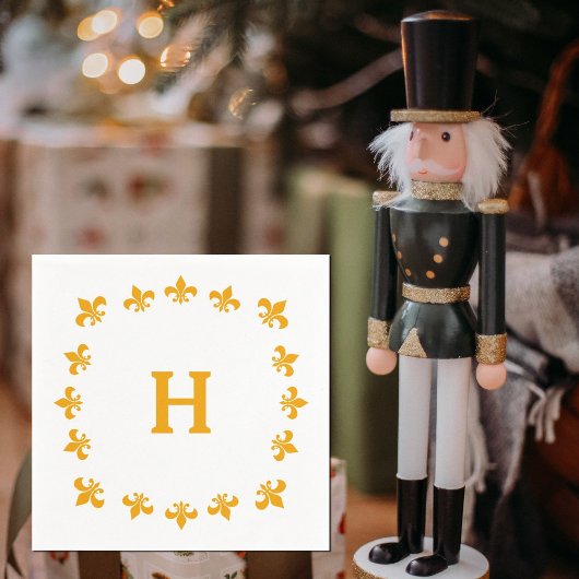 Nutkraker Fleur de Lis Monogram Coordinate Servetten