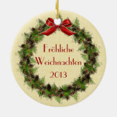 Nutkraker Fröhliche Weichnachten Duits Ornament (Achterkant)