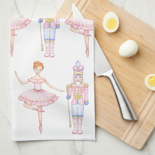 Nutkraker Grandmillennial kersttea Towel Theedoek (Quarter Fold)