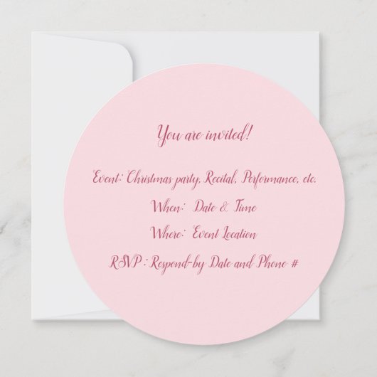 Nutkraker Holiday Round Invitations Kaart (Achterkant)