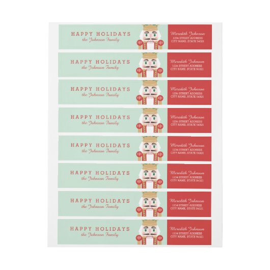 Nutkraker Holiday Wraparound Labels (Vel)