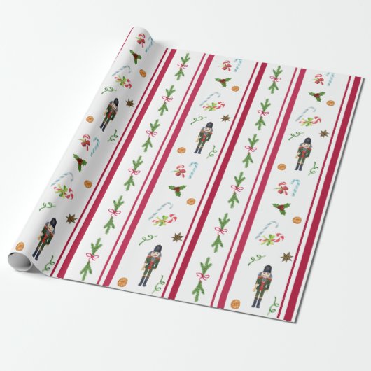 Nutkraker Holiday Wrapping Paper Cadeaupapier (Uitgerold)