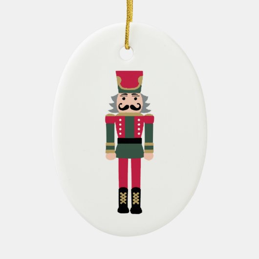 Nutkraker Illustratie kerstontwerp Klassieke C Keramisch Ornament (Voorkant)