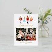 Nutkraker Karakters Kerstmis 3 Fotocollage Folie Uitnodiging Briefkaart (Staand Voorkant)