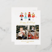 Nutkraker Karakters Kerstmis 3 Fotocollage Folie Uitnodiging Briefkaart (Voorkant / Achterkant)