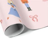 Nutkraker Karakters Roze kerstfeestdag Cadeaupapier (Rol Hoek)