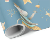 Nutkraker kerstfeestdag blauw cadeaupapier (Rol Hoek)