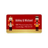 Nutkraker kerstfeestdag Rood Glitter Etiket (Voorkant)