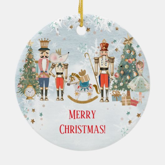 Nutkraker Kerstmis Ballerina Keramisch Ornament (Achterkant)