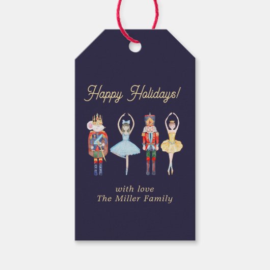 Nutkraker Kerstmis Cadeaulabel (Voorkant)