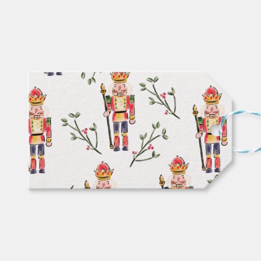 Nutkraker Kerstmis Cadeaulabel (Voorkant (Horizontaal))