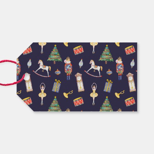 Nutkraker Kerstmis Cadeaulabel (Achterkant Horizontaal)