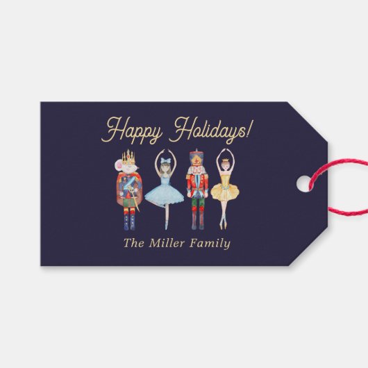 Nutkraker Kerstmis Cadeaulabel (Voorkant (Horizontaal))