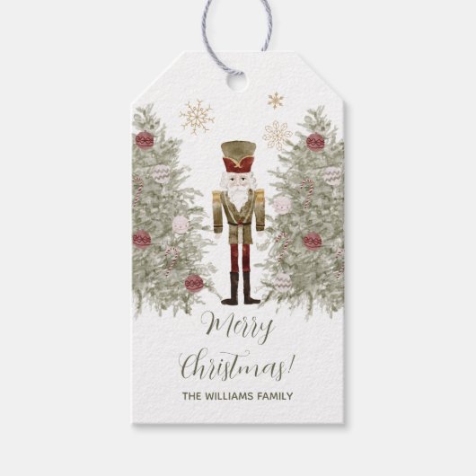 Nutkraker Kerstmis Cadeaulabel (Voorkant)