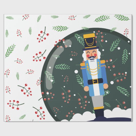 Nutkraker Kerstmis Cadeaupapier (Vlak)