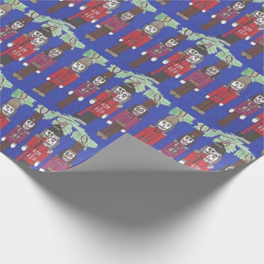 Nutkraker Kerstmis Cadeaupapier (Hoek)