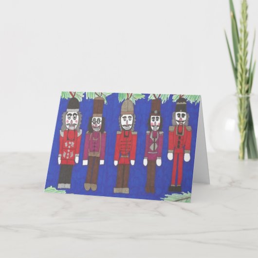 Nutkraker Kerstmis Feestdagen Kaart (Voorkant)