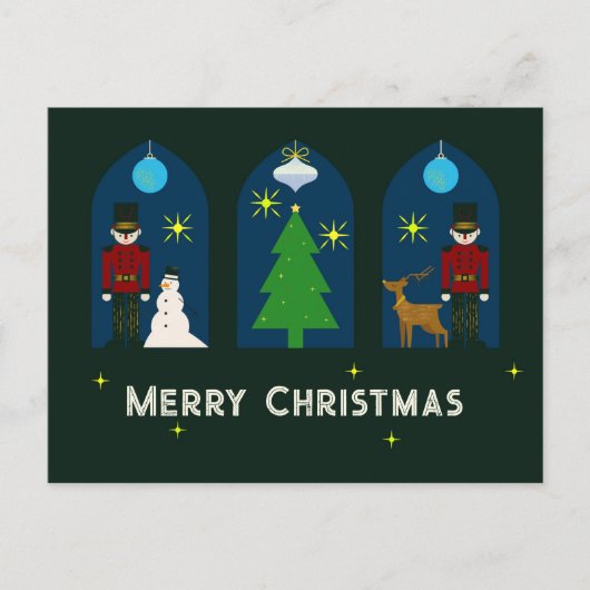 Nutkraker Kerstmis Feestdagenkaart (Voorkant)