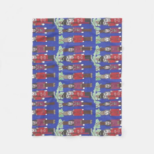 Nutkraker Kerstmis Fleece Deken (Voorkant)