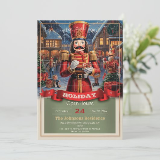 Nutkraker Kerstmis Kaart (Staand voorkant)