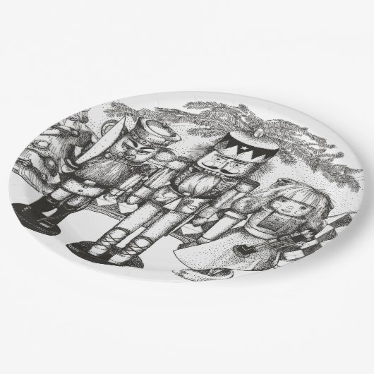 Nutkraker Kerstmis Papieren Bordje (Gekanteld)