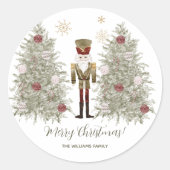 Nutkraker Kerstmis Ronde Sticker (Voorkant)