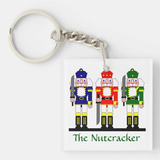 Nutkraker Kerstmis, speciaal gepersonaliseerd Sleutelhanger (Voorkant)