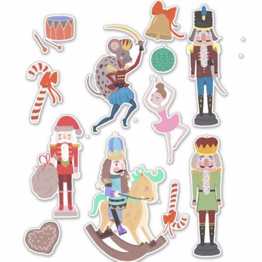 Nutkraker Kerstmis Sticker (Voorkant)