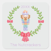 Nutkraker Kerstmis Vierkante Sticker (Voorkant)