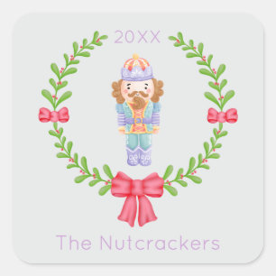 Nutkraker Kerstmis Vierkante Sticker