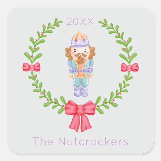 Nutkraker Kerstmis Vierkante Sticker (Voorkant)
