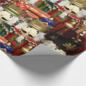 Nutkraker kerstsoldaten cadeaupapier (Hoek)