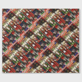 Nutkraker kerstsoldaten cadeaupapier (Vlak)